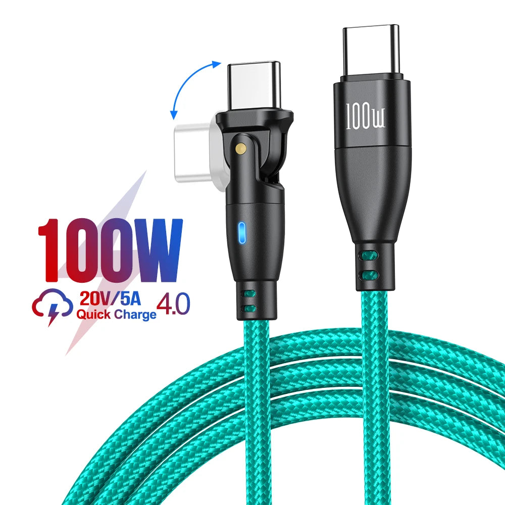 High Durability & Premium 3A Fast Charging Cable Type C for Samsung, 180 Rotation Apple iPhone Cable, Micro USB Charger Data Cable for Smartphones, Apple iPhone, Samsung, iOS &amp; Android