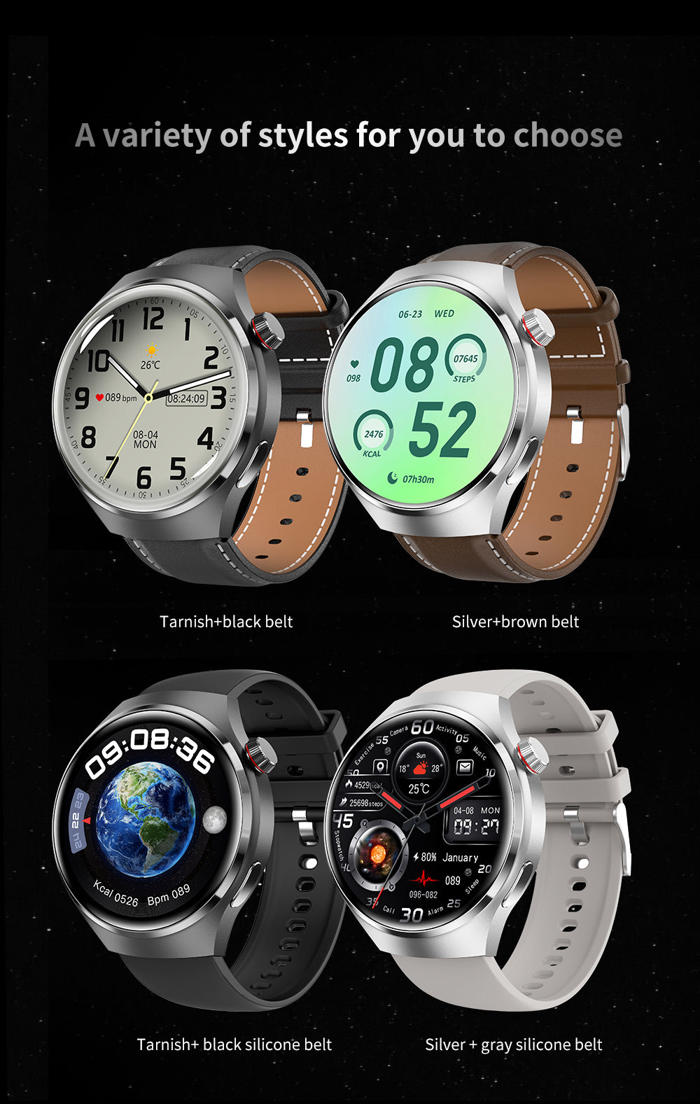 Premium GPS-Smartwatch für Männer: 360*360 HD-Bildschirm, Herzfrequenz, Bluetooth-Anruf, NFC, IP68 wasserdicht, Blutzucker