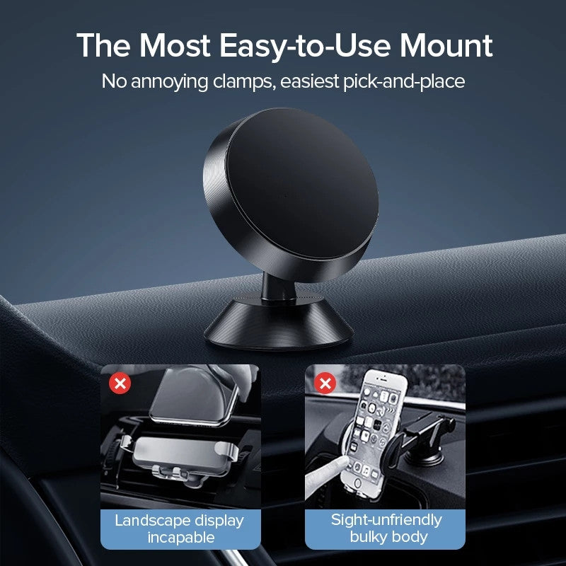 Luxury Magnetic Car Phone Holder: GPS Phone Mount for Smartphones, Apple iPhone, Samsung, iOS & Android, Xiaomi, Huawei, OnePlus