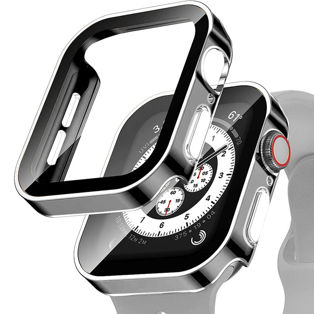 Premium Case for Apple Watch 45mm 41mm 44mm 40mm, Tempered Glass Screen Protector, iWatch Series 10/9/8/7/6/5/4/3/2/1 & Ultra 2/1, SE: 2024, 2023, 2022, 2021, 2020, 2019, 2018, 2017, 2016 | High-Quality Glass, Case, and Casing | Limited Edition