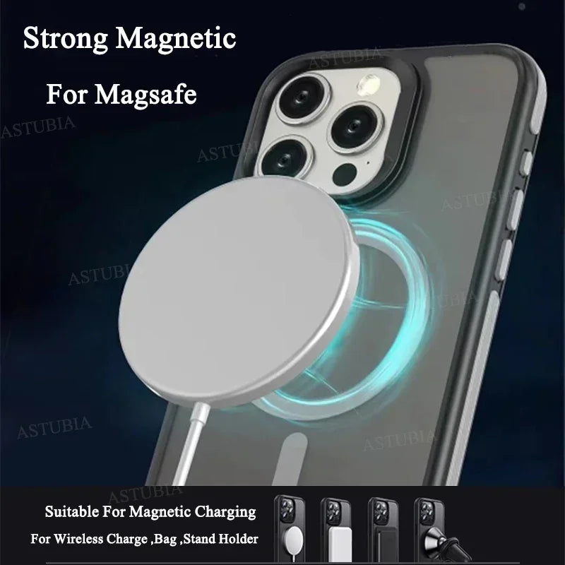 MagSafe Magnetic Wireless Charger | 20W Magnetic Fast Charging Pad for Smartphones, Apple iPhone, Samsung, iOS & Android - MagSafe iPhone Dock Station