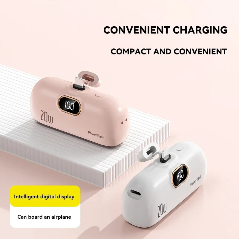 Kuulaa Mini Premium Power Bank 5000mAh – Power Bank with QC PD Fast Charging for Smartphones, Apple iPhone, Samsung, iOS & Android External Battery, Portable Charger for Samsung.