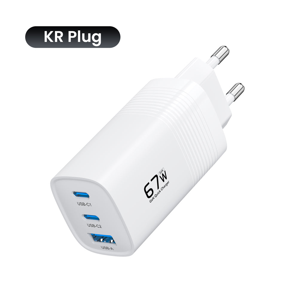 Premium Tech GaN USB Type C Charger 65W 45W PPS PD QC 4.0 | Fast Charger for Smartphones, Apple iPhone, Samsung, iOS & Android MacBook, Laptop, iPad, AirPods, Tablet, iOS,