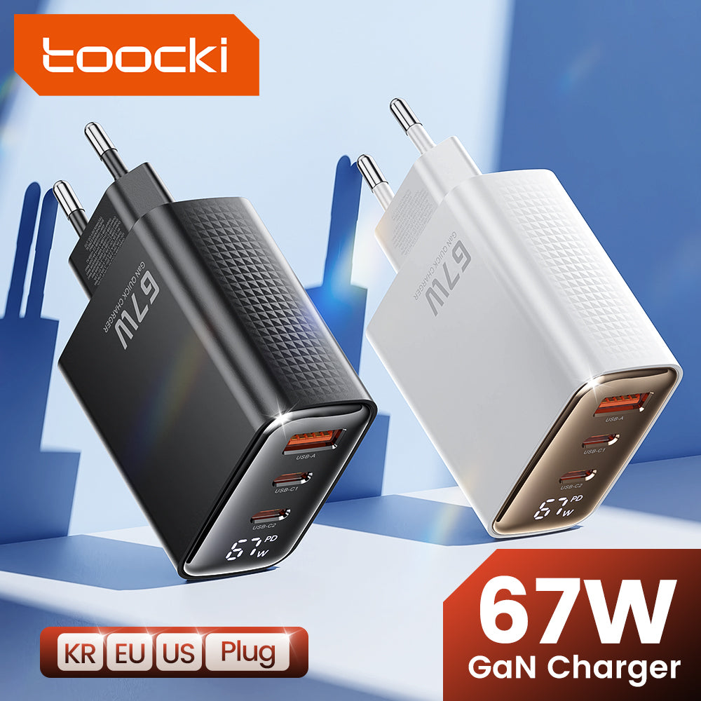 High-Quality 67W GAN USB C Charger Fast Charger 65W QC 4.0 PD 3.0 45W USB C Type C Fast Charger for Smartphones, Apple iPhone, Samsung, iOS &amp; Android MacBook