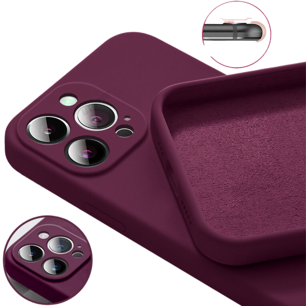 Quadratische Flüssigsilikonhülle für Apple iPhone | Premium Stoßfest, Magnetisch, Magsafe & Kameraschutz