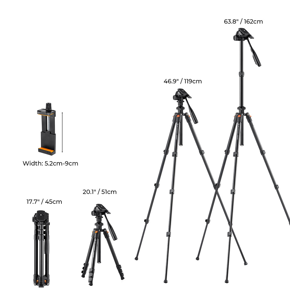 Premium Universal 40-Inch Tripod for Smartphones, Apple iPhone, Samsung, iOS & Android Professional Photography & Videography, Aluminum Travel Tripod, Compatible with GoPro, Apple iPhone 16/15/14/13/12/11 Pro Max/Plus/Mini, Samsung, Xiaomi, Huawei,