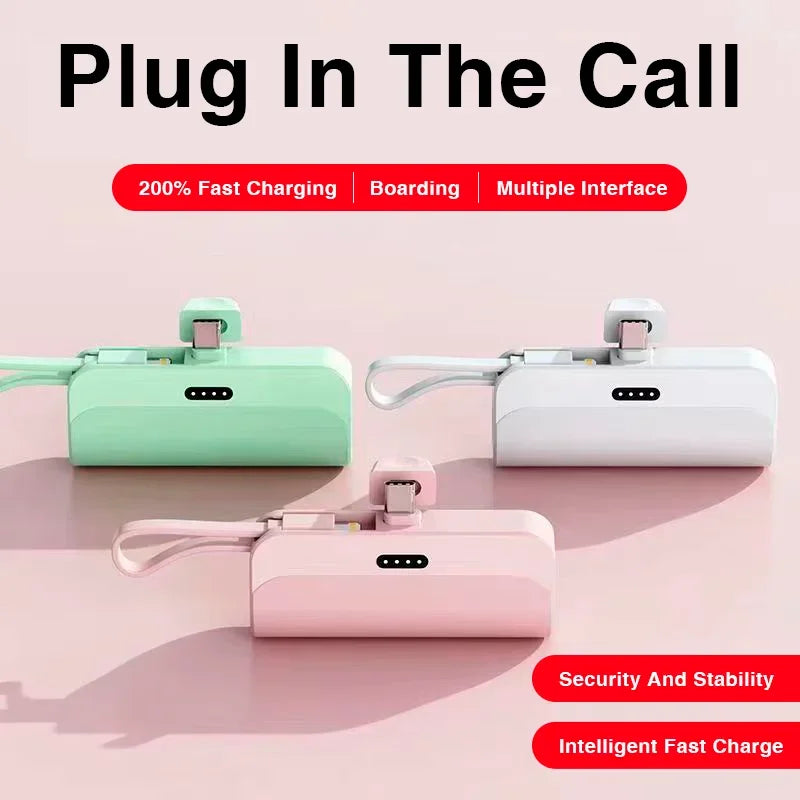 Kuulaa Mini Premium Power Bank 5000mAh – Power Bank with QC PD Fast Charging for Smartphones, Apple iPhone, Samsung, iOS & Android External Battery, Portable Charger for Samsung.