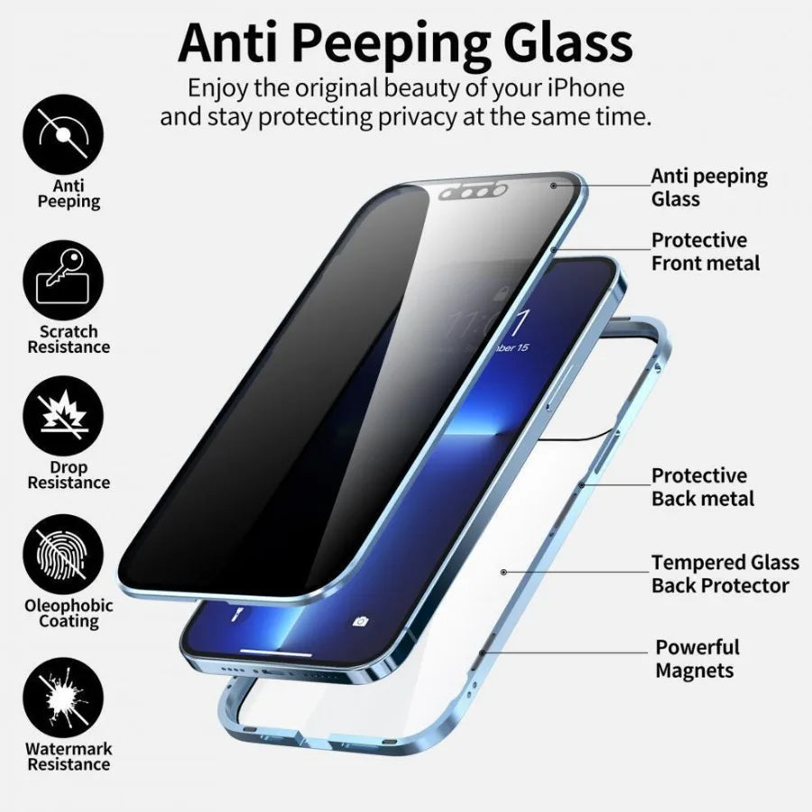 Privacy iPhone Screen Protector™ - Anti-Spy Premium Tempered Glass (5 Pieces) Smartphone, Laptop, Tablet, PC, Apple iPhone, iPad, MacBook, iOS, Android, Samsung