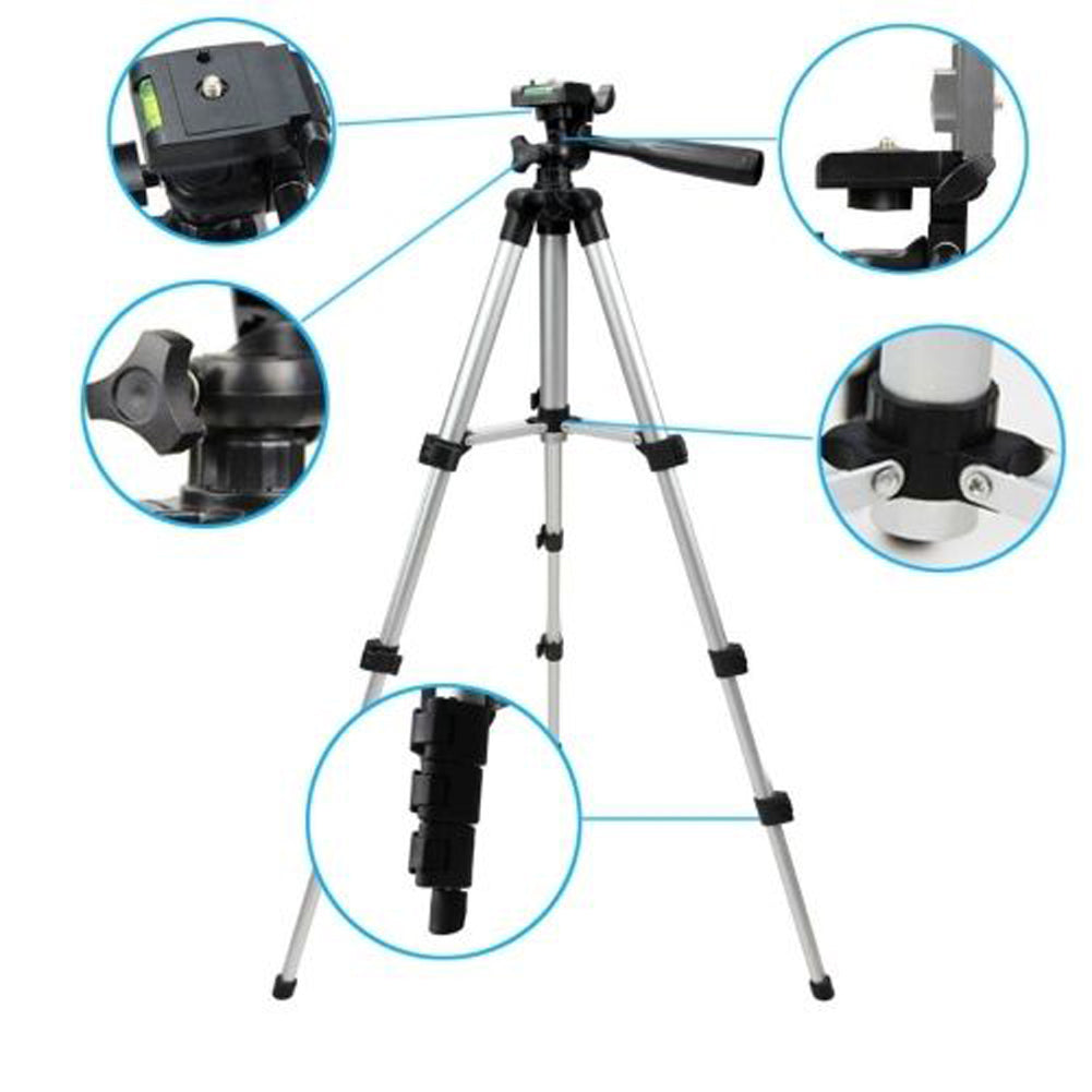 Professional Aluminum Travel Tripod, 140 cm for Videography & Photography: Quick Plate Mounting, Suitable for Smartphones, Apple iPhone 15/14/13/12/11 Pro Max/Plus/Mini, GoPro, Canon/Nikon DSLR/SLR