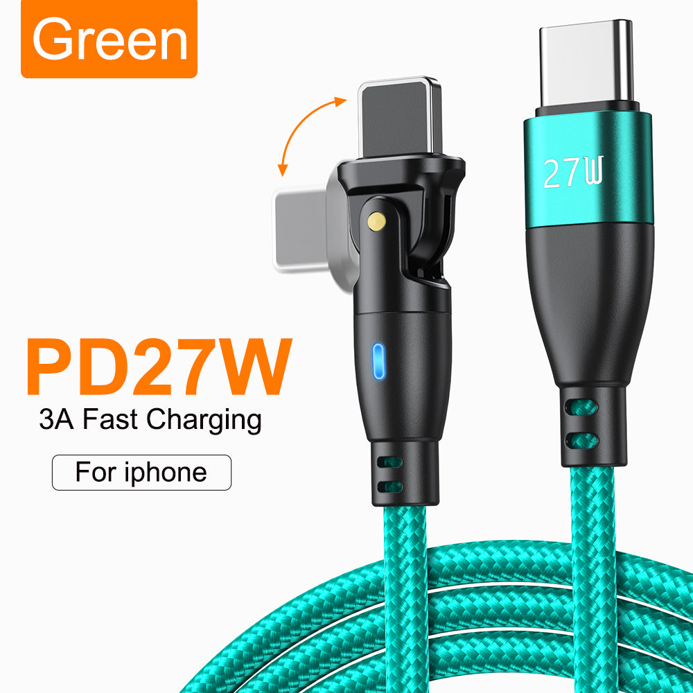 High Durability & Premium 3A Fast Charging Cable Type C for Samsung, 180 Rotation Apple iPhone Cable, Micro USB Charger Data Cable for Smartphones, Apple iPhone, Samsung, iOS &amp; Android