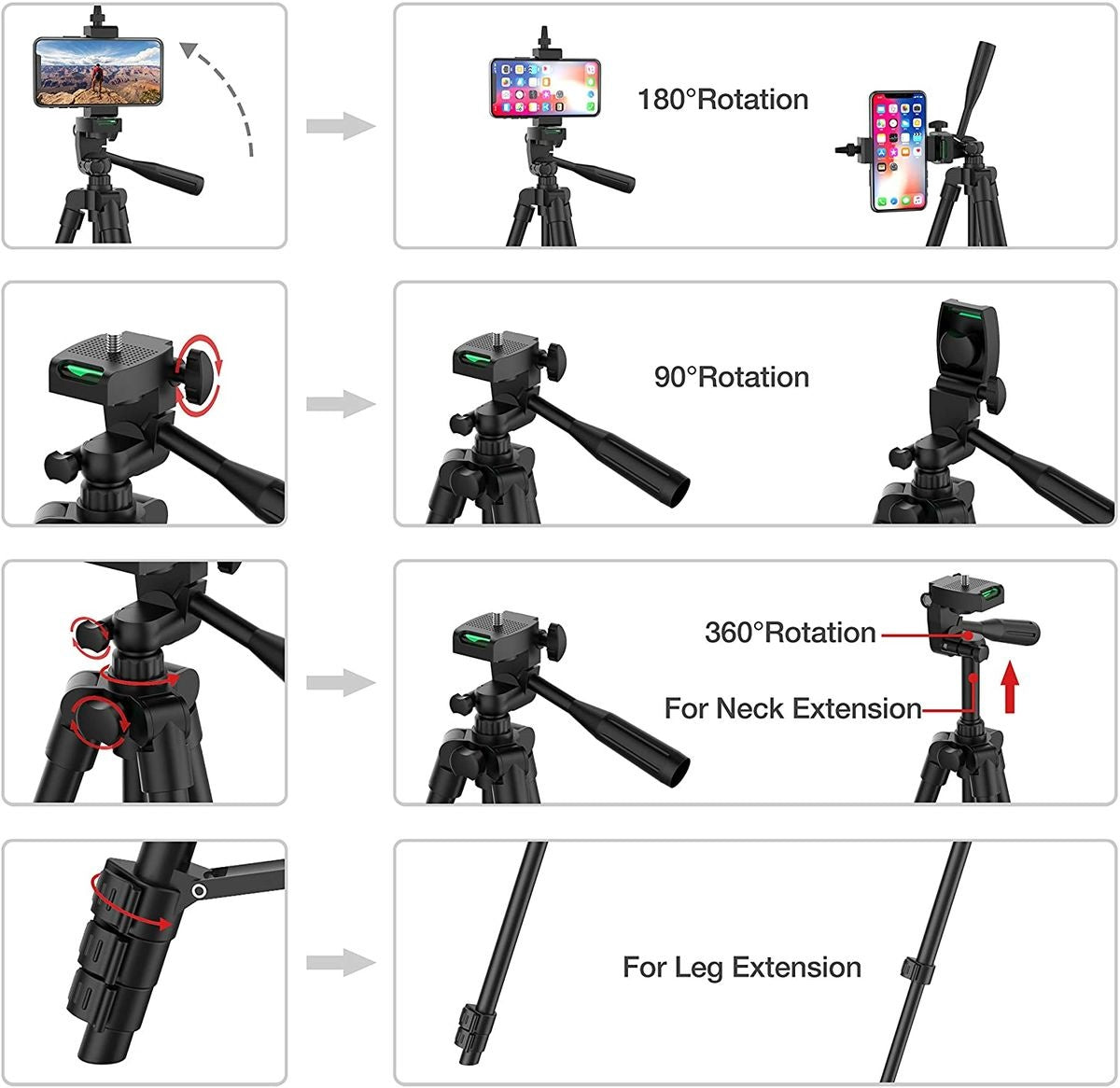 Premium Universal 40-Inch Tripod for Smartphones, Apple iPhone, Samsung, iOS & Android Professional Photography & Videography, Aluminum Travel Tripod, Compatible with GoPro, Apple iPhone 16/15/14/13/12/11 Pro Max/Plus/Mini, Samsung, Xiaomi, Huawei,