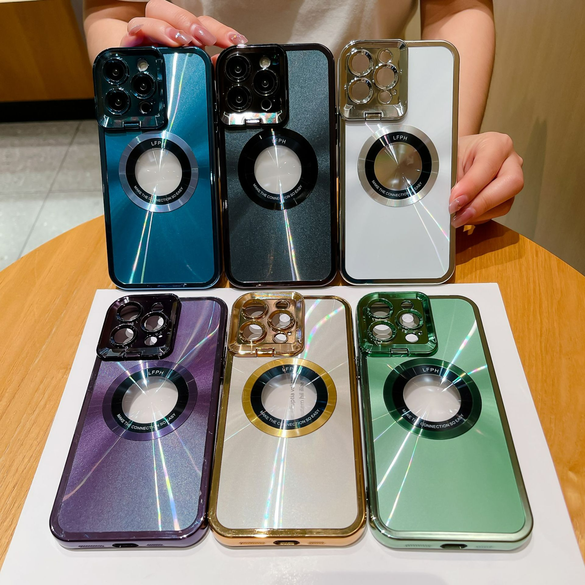Luxus Magsafe Kamera Schutz iPhone Hülle | Kameraständer & Linsenschutz, Stoßfest, Magnetisches Kabelloses Laden