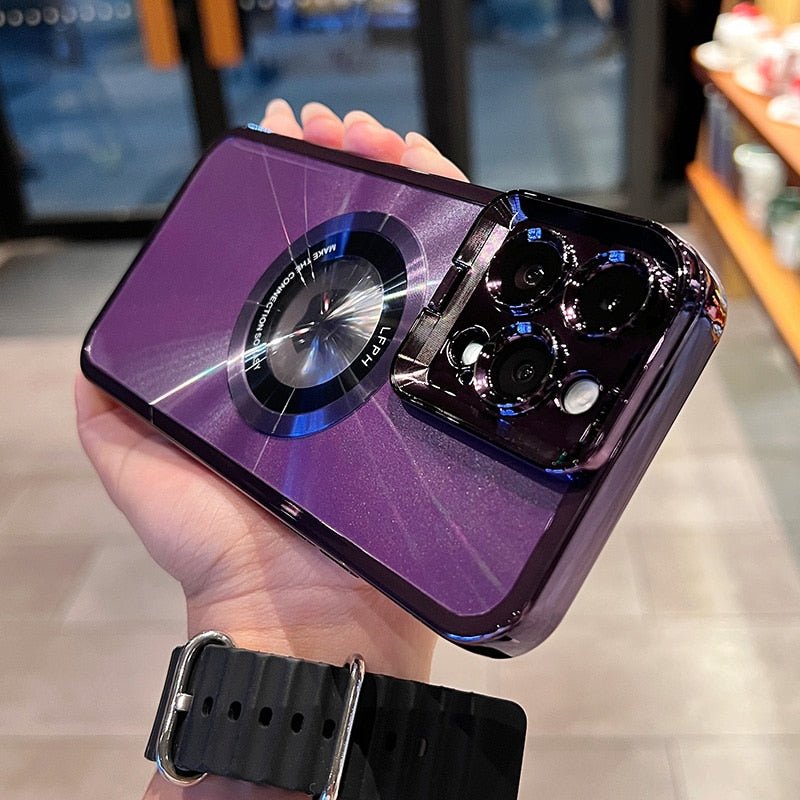 Luxus Magsafe Kamera Schutz iPhone Hülle | Kameraständer & Linsenschutz, Stoßfest, Magnetisches Kabelloses Laden